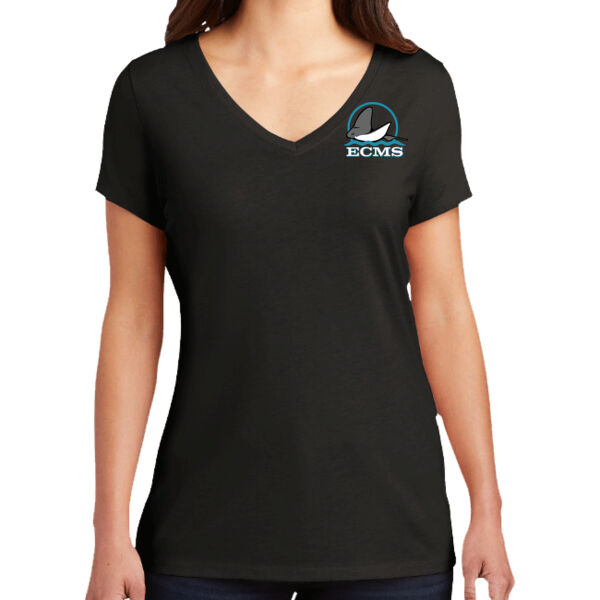 ECMS Ladies Triblend V-Neck Tee Circle Stingray Thumbnail