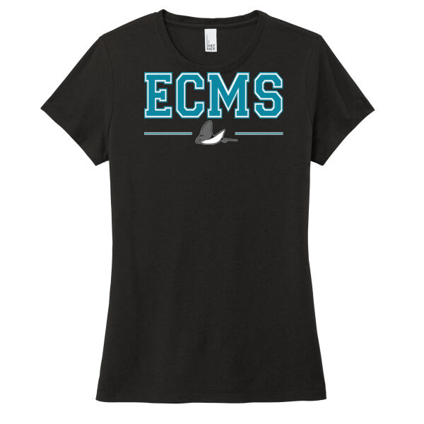 ECMS Ladies Triblend Tee Collegiate Text Thumbnail